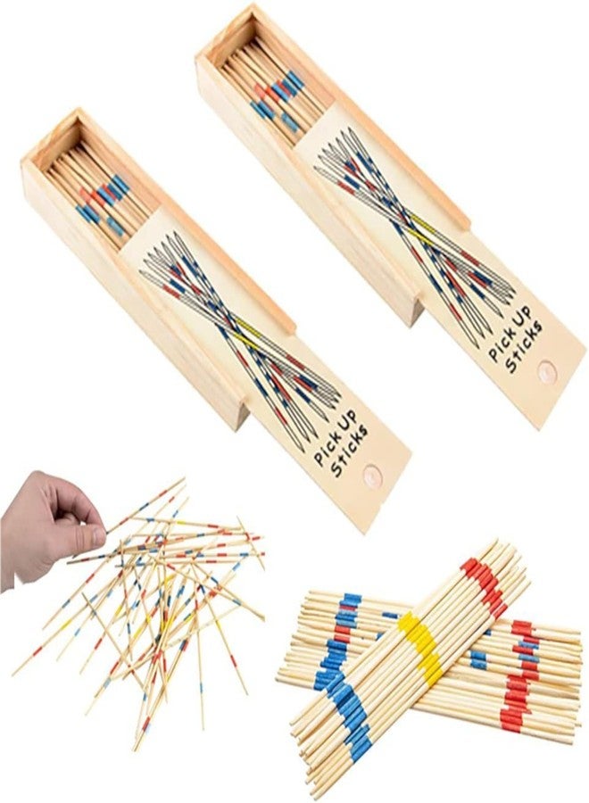 UPBEAT Classic Mikado Sticks Game (Pack of 2) Fun Family Game I Hand-Eye Coordination I Gift I Birthday I Wooden Toy I Skill & Precision Game I Classic Pick-up Sticks Game - Image 1